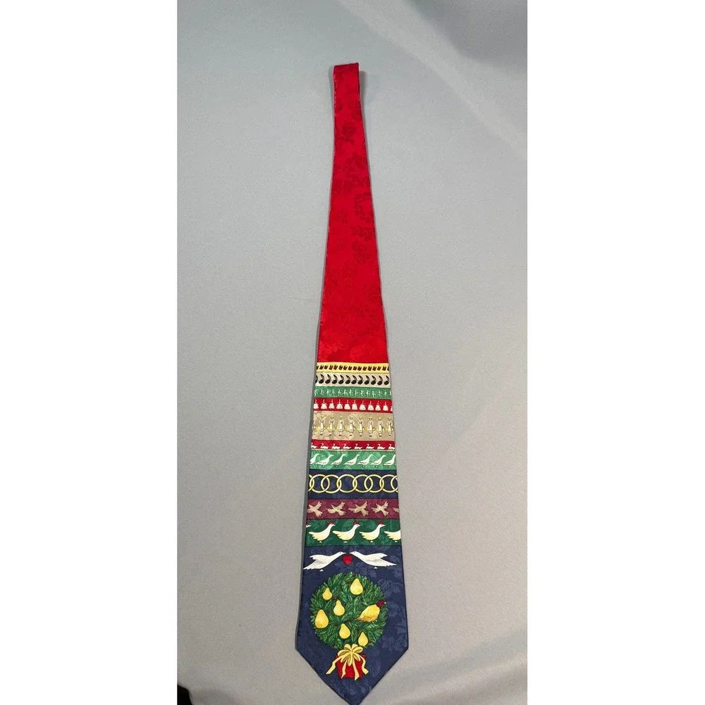 Mark Alexander Men's Silk Necktie Twelve Days of Christmas Holiday Party Festive